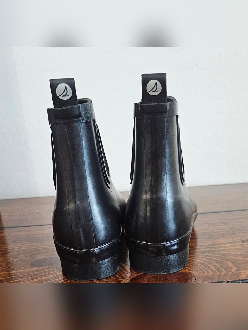 Sperry Black Chelsea Distressed Rain Boots Waterproof/Stylish Women's Sz 10 NWT - Picture 5 of 10